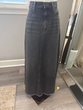 Faded black denim skirt